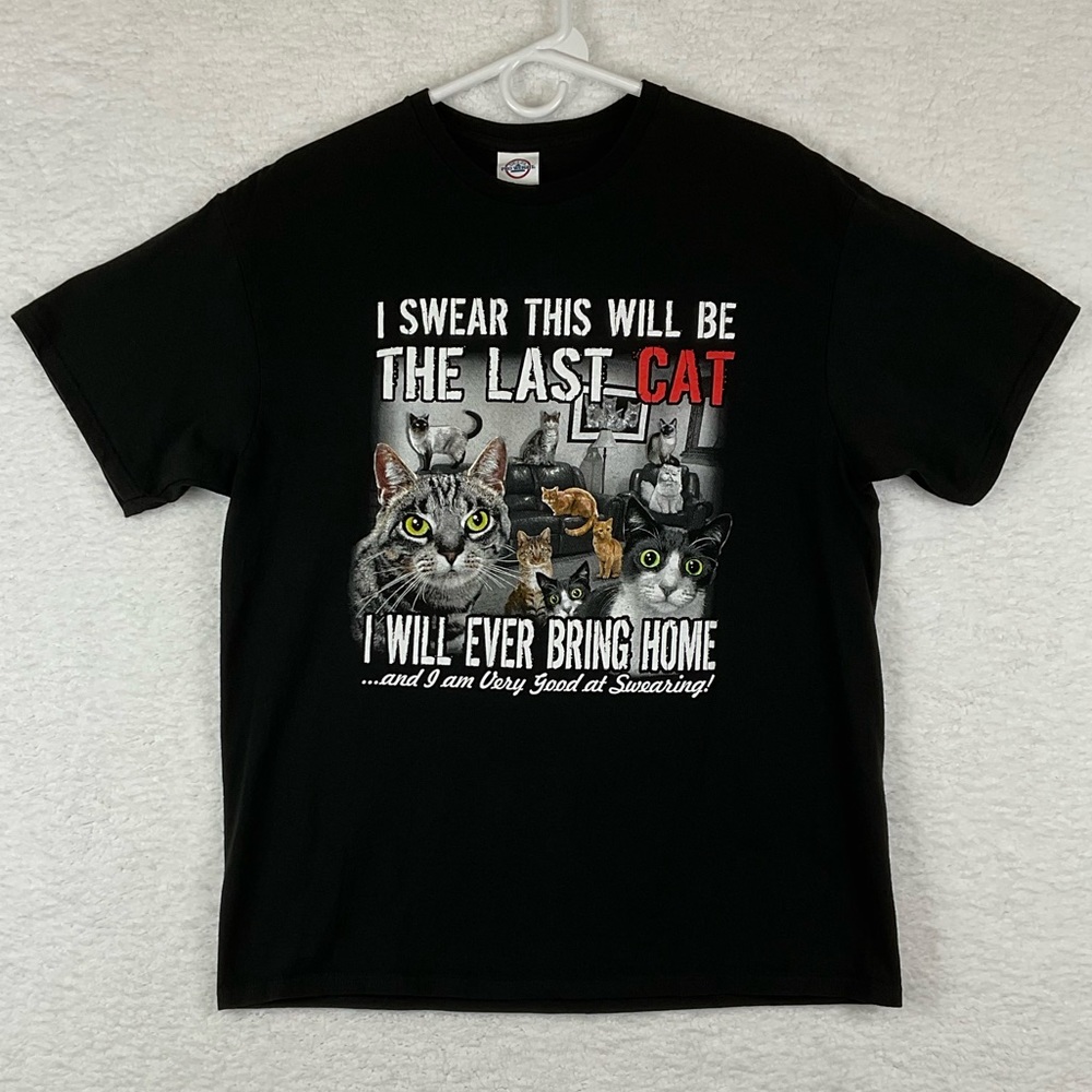 Funny Cat Hoarder T-Shirt Womens Sz L
